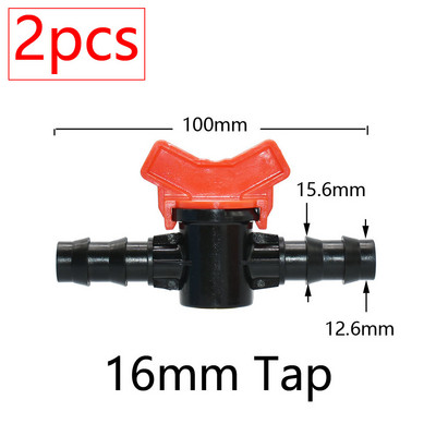 Μινιατούρες βαλβίδας ζεύξης Garden Tap για 4/7mm 3/8 10/16/20/25mm Εύκαμπτος σωλήνας Garden Irigation Pipe Pipe Barb