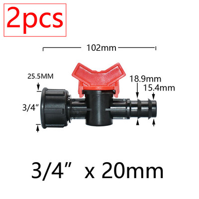 Μινιατούρες βαλβίδας ζεύξης Garden Tap για 4/7mm 3/8 10/16/20/25mm Εύκαμπτος σωλήνας Garden Irigation Pipe Pipe Barb