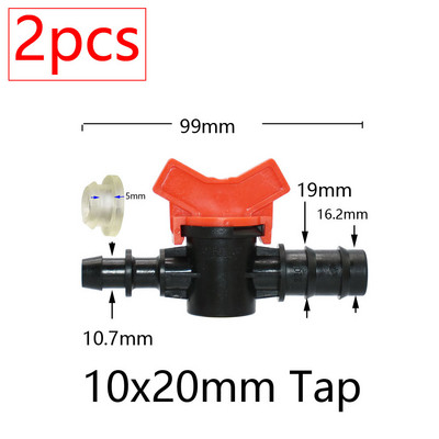 Μινιατούρες βαλβίδας ζεύξης Garden Tap για 4/7mm 3/8 10/16/20/25mm Εύκαμπτος σωλήνας Garden Irigation Pipe Pipe Barb