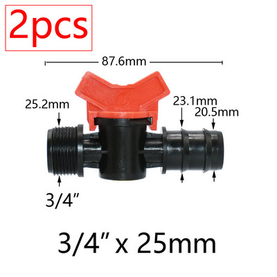 Μινιατούρες βαλβίδας ζεύξης Garden Tap για 4/7mm 3/8 10/16/20/25mm Εύκαμπτος σωλήνας Garden Irigation Pipe Pipe Barb