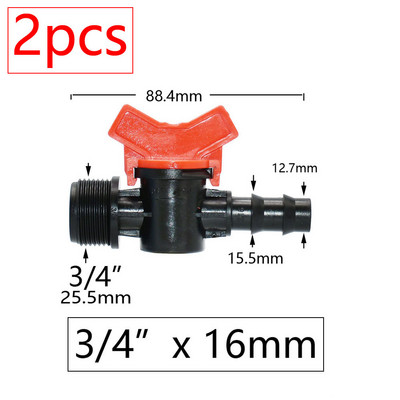 Μινιατούρες βαλβίδας ζεύξης Garden Tap για 4/7mm 3/8 10/16/20/25mm Εύκαμπτος σωλήνας Garden Irigation Pipe Pipe Barb