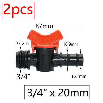 Μινιατούρες βαλβίδας ζεύξης Garden Tap για 4/7mm 3/8 10/16/20/25mm Εύκαμπτος σωλήνας Garden Irigation Pipe Pipe Barb