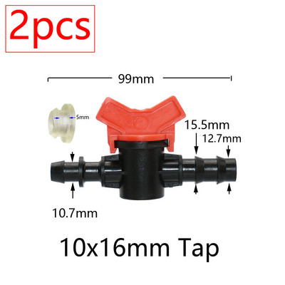 Μινιατούρες βαλβίδας ζεύξης Garden Tap για 4/7mm 3/8 10/16/20/25mm Εύκαμπτος σωλήνας Garden Irigation Pipe Pipe Barb