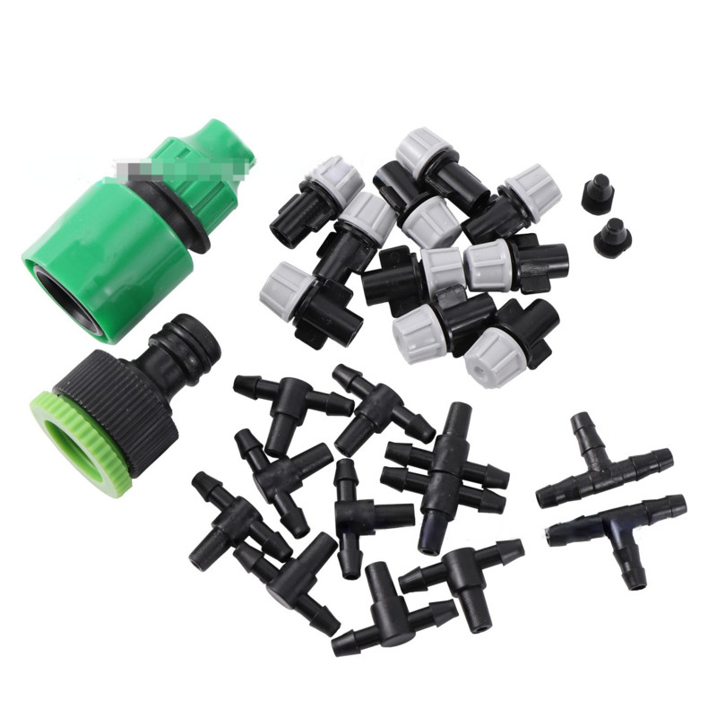 1 készlet Ködfúvókák öntözőrendszer Hordozható permetező automata öntözés 10 m kerti tömlő Permetezőfej 4/7 mm-es pólóval és csatlakozóval