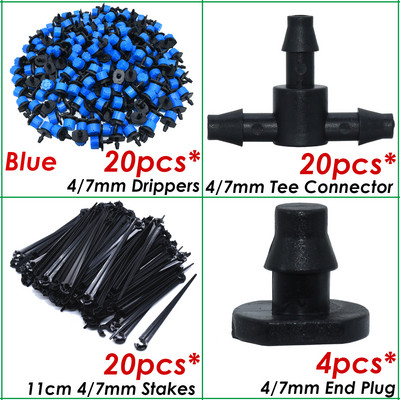 SPRYCLE üvegházhatású, 1/4 hüvelykes tömlő, automatikus öntözési locsoló csepegtető 4/7 mm-es Tee-csatlakozó mikroköd-permetező csepegtető öntözőkészlet eszközök