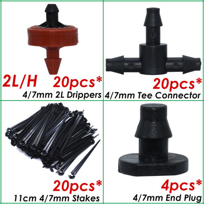 SPRYCLE üvegházhatású, 1/4 hüvelykes tömlő, automatikus öntözési locsoló csepegtető 4/7 mm-es Tee-csatlakozó mikroköd-permetező csepegtető öntözőkészlet eszközök