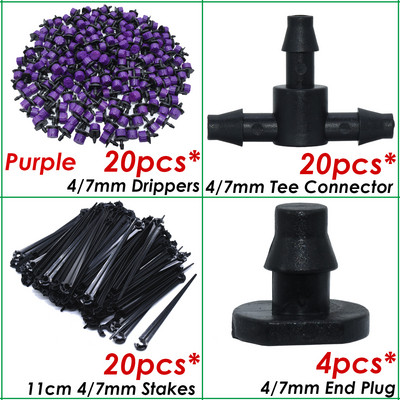 SPRYCLE üvegházhatású, 1/4 hüvelykes tömlő, automatikus öntözési locsoló csepegtető 4/7 mm-es Tee-csatlakozó mikroköd-permetező csepegtető öntözőkészlet eszközök