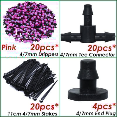 SPRYCLE üvegházhatású, 1/4 hüvelykes tömlő, automatikus öntözési locsoló csepegtető 4/7 mm-es Tee-csatlakozó mikroköd-permetező csepegtető öntözőkészlet eszközök