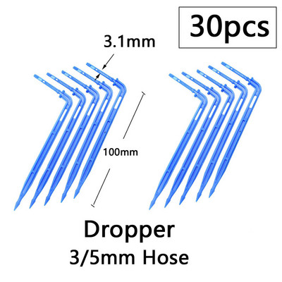 Garden 2L 4L 8L Dripper 1/8" 1/4" Dropper Watering Fitting 2/4-Way Pipe Water Connector 4/7mm 3/5mm Hose Bend Arrow Emitter