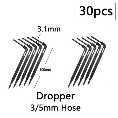 Garden 2L 4L 8L Dripper 1/8" 1/4" Dropper Watering Fitting 2/4-Way Pipe Water Connector 4/7mm 3/5mm Hose Bend Arrow Emitter