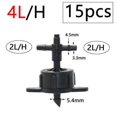 Garden 2L 4L 8L Dripper 1/8" 1/4" Dropper Watering Fitting 2/4-Way Pipe Water Connector 4/7mm 3/5mm Hose Bend Arrow Emitter