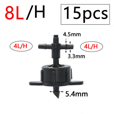 Garden 2L 4L 8L Dripper 1/8" 1/4" Dropper Watering Fitting 2/4-Way Pipe Water Connector 4/7mm 3/5mm Hose Bend Arrow Emitter
