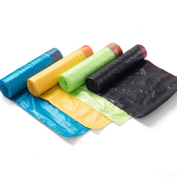15бр./Рула 45x50cm Тип на шнурове Еднократни торби за боклук Пластмасови торбички за боклук Кухненски цветни торбички