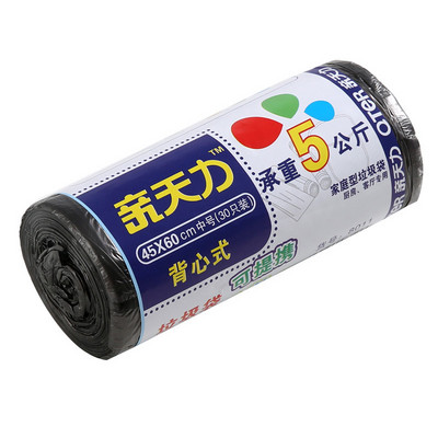 Vastag mellény típusú hordozható színes szemeteszsák otthoni konyha nagy műanyag zacskó