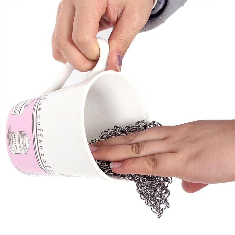 1 db acél ujjú öntöttvas tisztító lánclevél tenyérkefe súrolókefe konyhai mosogatószer