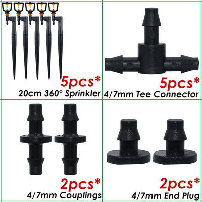 SPRYCLE kerti automata öntözőlocsoló csepegtető T-csatlakozó csepegtető öntözőkészlet Micro Mist spray hűtőrendszer 4/7 mm-es tömlő