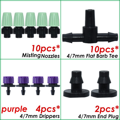 SPRYCLE kerti automata öntözőlocsoló csepegtető T-csatlakozó csepegtető öntözőkészlet Micro Mist spray hűtőrendszer 4/7 mm-es tömlő