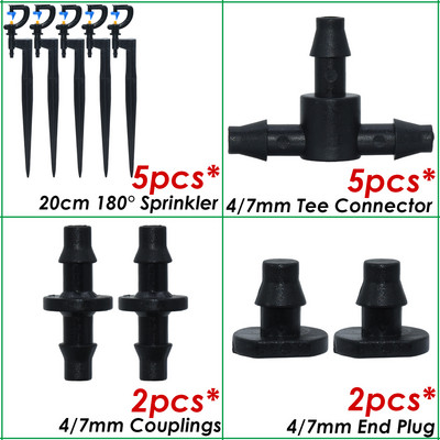 SPRYCLE kerti automata öntözőlocsoló csepegtető T-csatlakozó csepegtető öntözőkészlet Micro Mist spray hűtőrendszer 4/7 mm-es tömlő