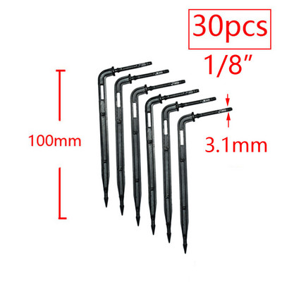 1/8 1/4" hajlított nyíl csepegtető mikro csepegtető öntözősugárzók 3/5 4/7 mm-es tömlőhöz Kerti öntözést megtakarító mikro csepegtető üvegházhoz