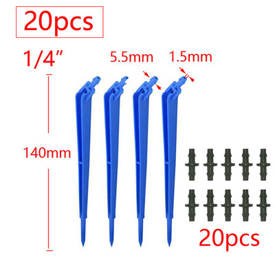 1/8 1/4" hajlított nyíl csepegtető mikro csepegtető öntözősugárzók 3/5 4/7 mm-es tömlőhöz Kerti öntözést megtakarító mikro csepegtető üvegházhoz