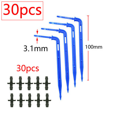 1/8 1/4" hajlított nyíl csepegtető mikro csepegtető öntözősugárzók 3/5 4/7 mm-es tömlőhöz Kerti öntözést megtakarító mikro csepegtető üvegházhoz