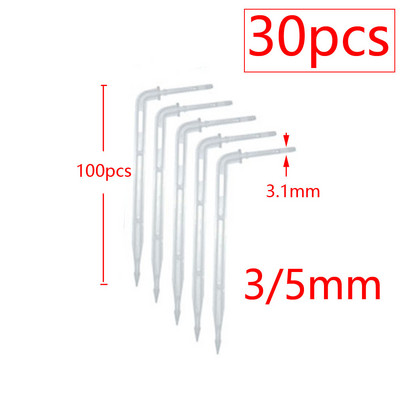 1/8 1/4" hajlított nyíl csepegtető mikro csepegtető öntözősugárzók 3/5 4/7 mm-es tömlőhöz Kerti öntözést megtakarító mikro csepegtető üvegházhoz