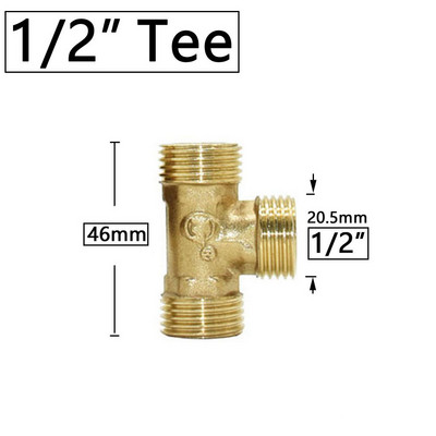 Žalvario 1/2`` 3/4`` 1 colio sriegio jungties trišakis alkūnės skersinio galo mova varinis adapteris sodo vandens vamzdžių jungiamosios detalės