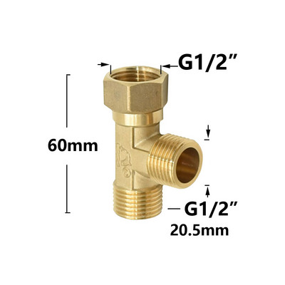 Žalvario 1/2`` 3/4`` 1 colio sriegio jungties trišakis alkūnės skersinio galo mova varinis adapteris sodo vandens vamzdžių jungiamosios detalės
