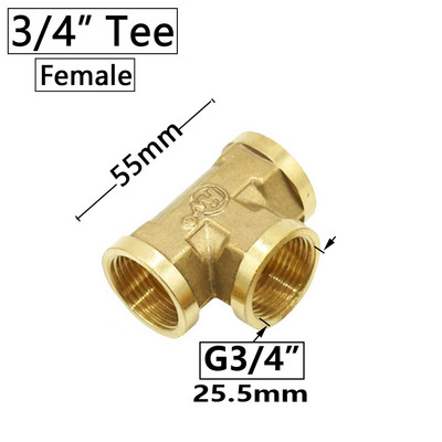 Žalvario 1/2`` 3/4`` 1 colio sriegio jungties trišakis alkūnės skersinio galo mova varinis adapteris sodo vandens vamzdžių jungiamosios detalės