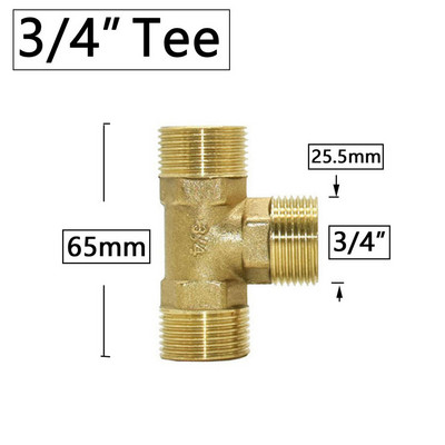 Žalvario 1/2`` 3/4`` 1 colio sriegio jungties trišakis alkūnės skersinio galo mova varinis adapteris sodo vandens vamzdžių jungiamosios detalės