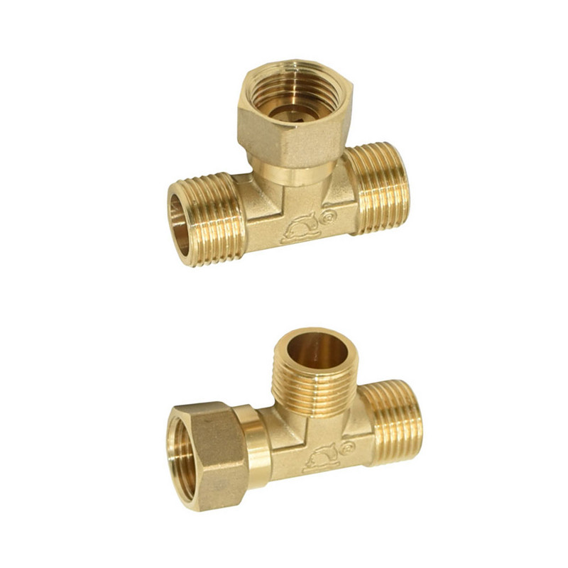 Žalvario 1/2`` 3/4`` 1 colio sriegio jungties trišakis alkūnės skersinio galo mova varinis adapteris sodo vandens vamzdžių jungiamosios detalės