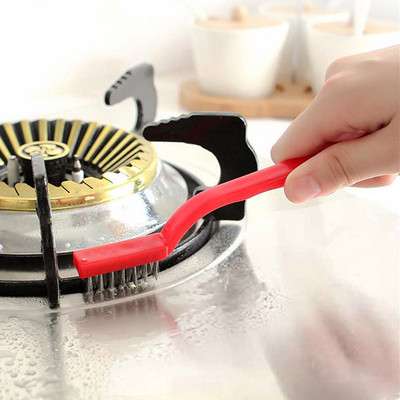 3Pcs/Set Gas Stove Cleaning Brush 3Style Brush Head Nylon Iron Wire Copper Wire Powerful Decontamination Brush Kitchen Tools