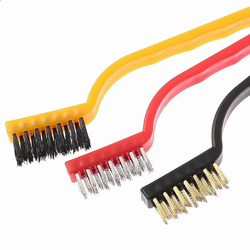 3 tk / komplekt gaasipliidi puhastushari 3 stiilis harjapea nailon raudtraat vasktraat võimas saaste eemaldamise hari köögitööriistad