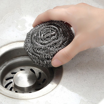 6 τμχ Πλυντήριο πιάτων από ανοξείδωτο ατσάλι Scrubbing Pad Scrubbing Scrubbing Scrubber Steel Wool Scrubber for Pot Pan Wash Cleaning Pjop