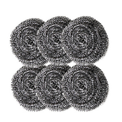 6pcs Stainless Steel Scrubber Dish Scrubbers Scrubbing Scouring Pad Steel Wool Scrubber for Pot Pan Dish Wash Cleaning pjop