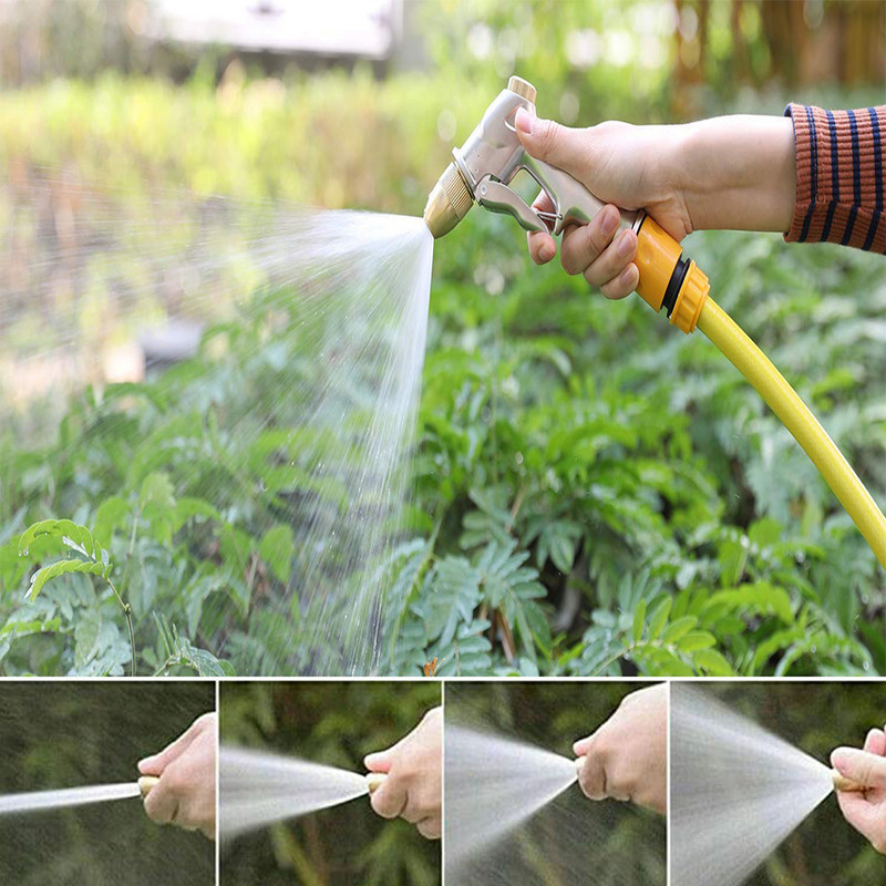 1db nagynyomású vízpermetező pisztoly Fémbevonat Kerti tömlő Cső Pázsit Állítható mód Permetezés Kerti Öntözés Autómosó
