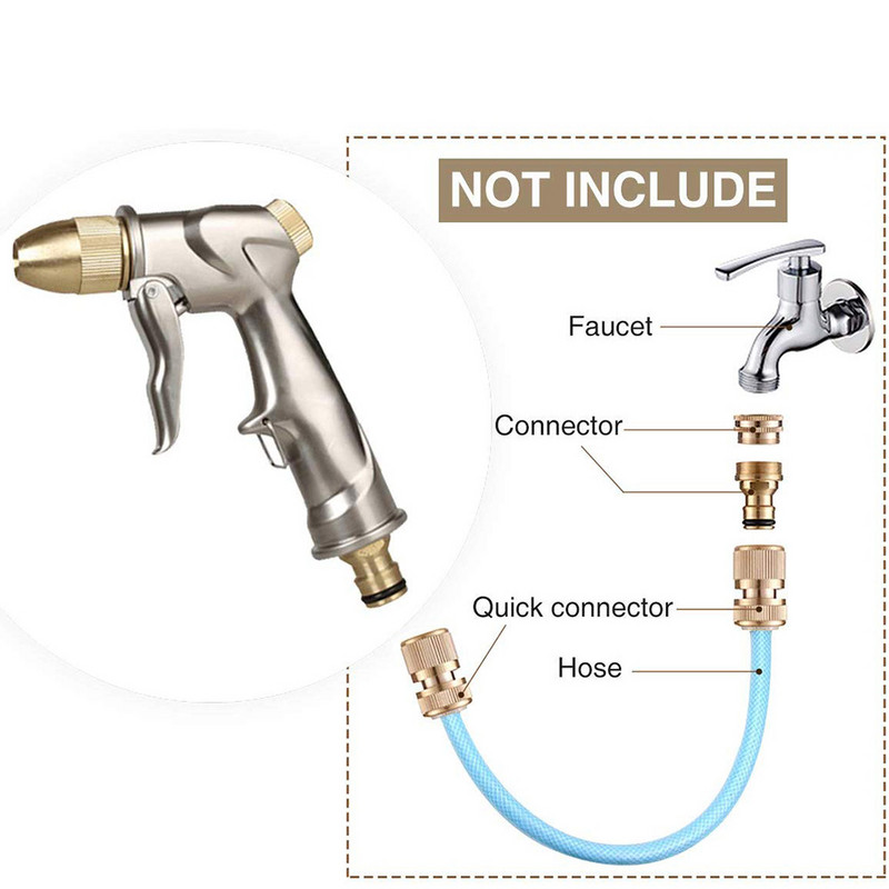 1db nagynyomású vízpermetező pisztoly Fémbevonat Kerti tömlő Cső Pázsit Állítható mód Permetezés Kerti Öntözés Autómosó