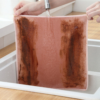 3PCS Кухненски кърпи за почистване против мазнини Парцали за бърсане Ефективна абсорбираща микрофибърна кърпа за почистване Домашен съд за миене 30*30CM