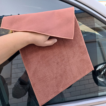 Suede απορροφητική πετσέτα αυτοκινήτου διπλής όψης Πανί καθαρισμού γυαλιού για αυτοκίνητα με παράθυρα Καθρέφτες κουζίνας Χωρίς ίχνη επαναχρησιμοποιούμενοι 30CMx30CM