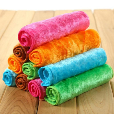 1pc Double Dish Cloth Efficient Bamboo Fiber Kitchen Anti-grease Washing Towel Home Cleaning Tools For Dishwashing Scouring Pad