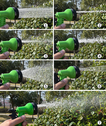 Πιστόλι νερού 7 λειτουργιών Υψηλής πίεσης Πιστόλι ψεκασμού Φυτό κήπου Λουλούδι Χλοοτάπητα Πότισμα λαχανικών Πότισμα Αυτοκίνητο Πλύσιμο Σπίτι Καθαρό Εργαλείο