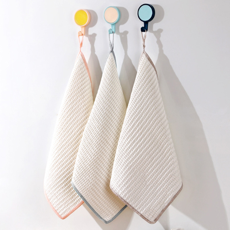 3 db törülköző tapadásmentes olajos gofri puha konyhai tisztítókendő bambuszszálas edény Erős nedvszívó súrolópárna méhsejt törlőrongy