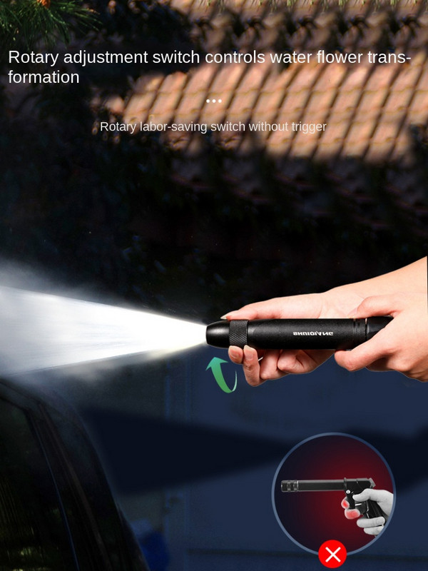 1db magas fúvókás vízpisztoly kerti tömlős locsoló fémhab dobó autómosó szerszám egyenes fúvókás sugármosó permetező