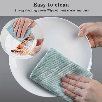 Кърпа за изтриване на рибени люспи Кърпи за почистване от микрофибър за многократна употреба Парцали за почистване на стъкло Многофункционални кърпи за стъкло Кухненски парцали Кърпички