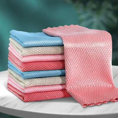 10/5Pcs No Trace Glass Cleaning Towel Absorbent Dish Cloth for Tableware Kitchen Rag Towel for Kitchen Household Cleaning Tool