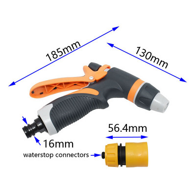 Kerti öntözés autós vízszóró pisztoly állítható hordozható nagynyomású pisztoly locsoló fúvóka autómosó tömlő 1/2 készlet 1db