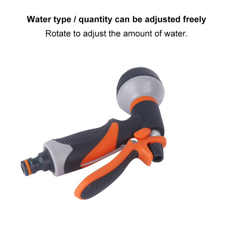 Öntözőpisztoly kerti fúvóka tömlőfúvóka állítható 8 üzemmódú vízpermetező nagynyomású gyep autótisztítás öntözés mosó locsoló