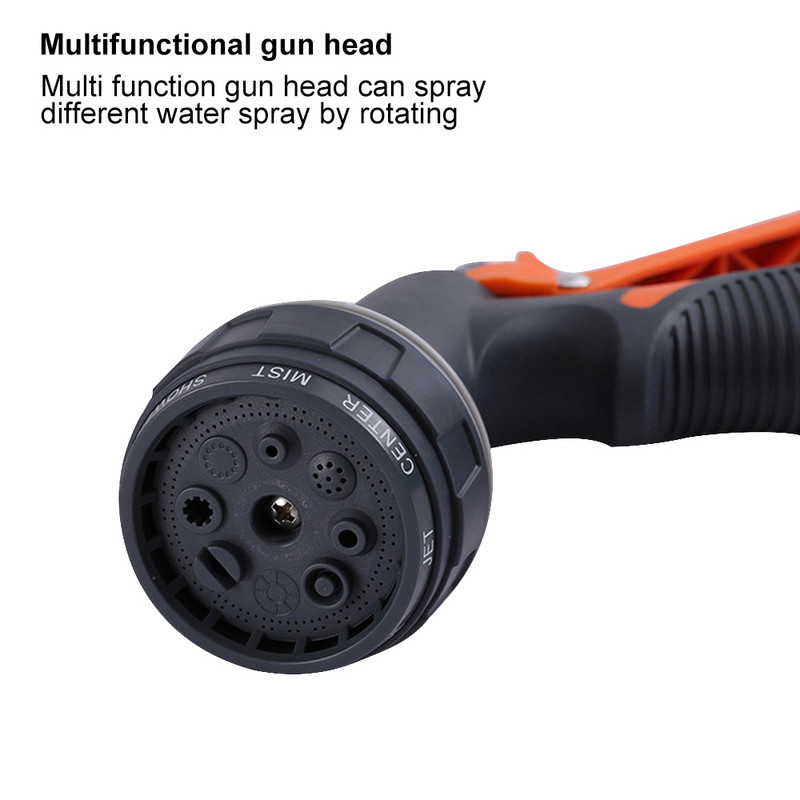 Öntözőpisztoly kerti fúvóka tömlőfúvóka állítható 8 üzemmódú vízpermetező nagynyomású gyep autótisztítás öntözés mosó locsoló