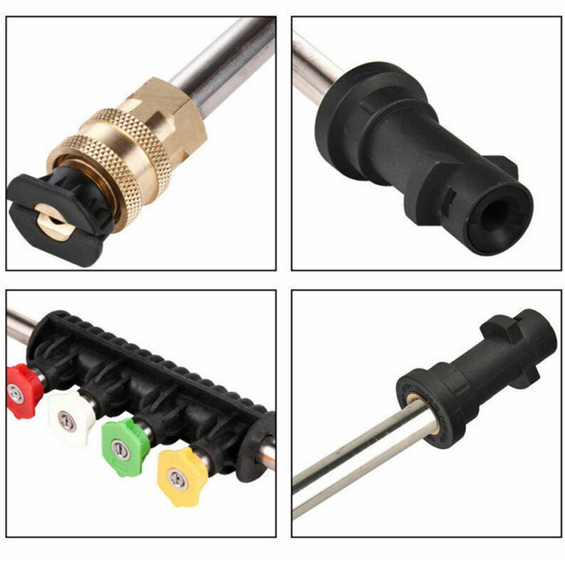 Autós nagynyomású mosó permetezőfej-adapter 1/4" hüvelykes illeszkedő apa menettel 0 15 25 40 65 fokos vízsugár tartozék