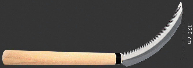 Klasszikus nemzeti stílusú dizájn, hajtogatott gyomirtó sarló nylon táskával, éles acél pengével kertészkedéshez/kültéri/kalandozáshoz